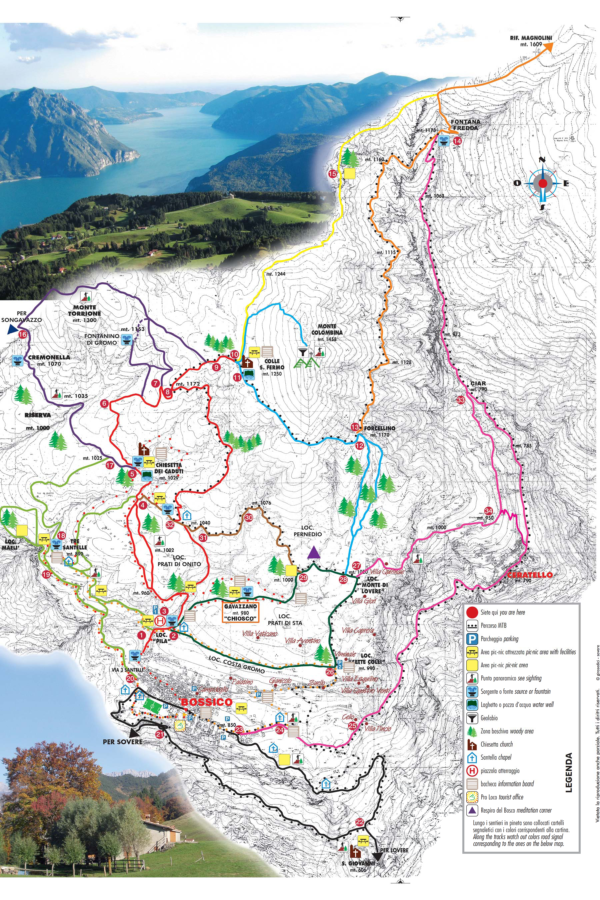 Cartina Sentieri Pro Loco Bossico L Altopiano Del Lago D Iseo